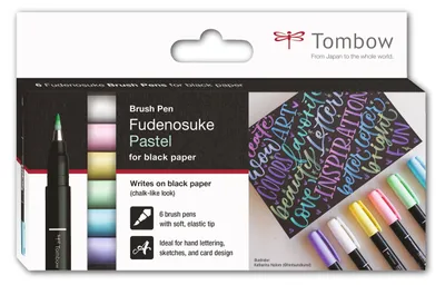Image de Tombow WS-BS-6PFudenosuke Pastel for black paper set de 6 pièces