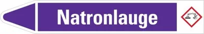Produktbild von Dreifke® Aufkleber I RKZ-Etikett Natronlauge, links, violett/weiß, für Ø 60-9...