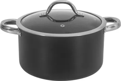 Obrázek produktu pro Hrnec Oliver Voltz OV54418N24D, 24 cm, 5,3 l, skleněná poklice, mramorová povrchová úprava, indukce, černá