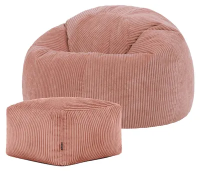 Produktbild von Icon Kingston Sitzsack Cord und Hocker mit Füllung, Rosa