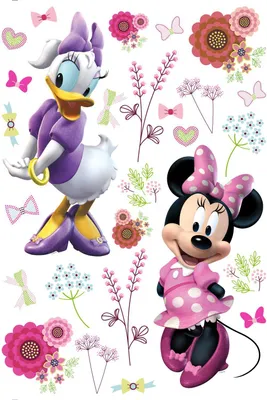 Produktbild von Disney Wandtattoo Minnie Maus & Daisy Duck Rosa, Lila und Weiß - 600119 - 42,5 x 65 cm