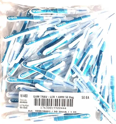 Produktbild von GUM TRAV-LER  Interdentalbürsten türkis 1,6mm - 50 Stück im Beutel