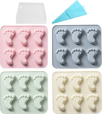 Obrázok produktu pre CANDeal Balenie 4 silikónových foriem na čokoládu, rozkošná forma na animéliu, silikónová forma na pečenie, zásobník na kocky ľadu, s potrubím a škrabkou (Excitement)