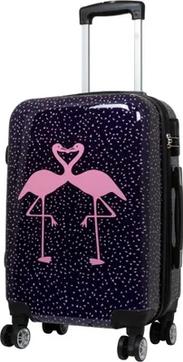Produktbild von Polycarbonat Kleiner Handgepäck Reisekoffer Flamingo 55 cm Motivkoffer