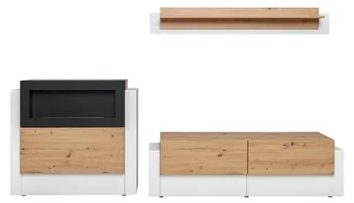 Immagine prodotto di Mobile da soggiorno bianco di design Comò con caminetto Arredamento Mobili da soggiorno