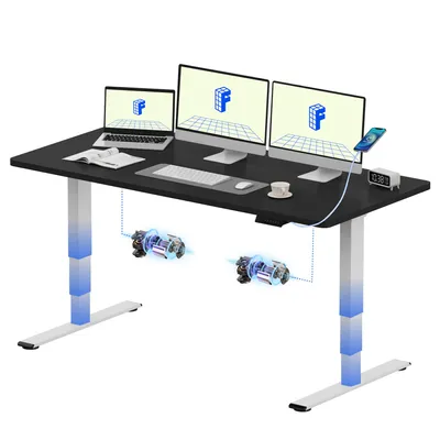 Immagine prodotto di FLEXISPOT E5 Plus Scrivania regolabile in altezza 160x80 cm, doppio motore, piano da 25 mm in un unico pezzo, porta USB, portata 120 kg, nero