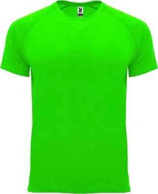 Immagine prodotto di Roly Sport CA0407 | T-shirt Bahrain con maniche raglan - Colore: Fluor Green 222 - Taglia: XL