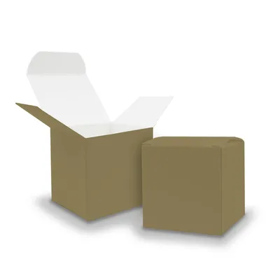 Produktbild von itenga Würfelbox aus Karton 6,5x6,5cm gold