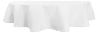 Produktbild von Tischdecke oval weiß 130x220 cm Leinenoptik Lotuseffekt Tischwäsche Wasserabweisend Tischtuch
