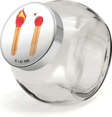 Produktbild von Mr. & Mrs. Panda Bonboniere Streichhölzer L 870ml - Weiß - Geschenk, Kaffeedose, Liebesgeschenk, Teedose, glasbehälter, schraubglas, Vorratsbehälter, Liebesbeweis