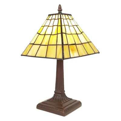 Image de Clayre & Eef Lampe de table Tiffany Ø 20x38 cm jaune Polyrésine