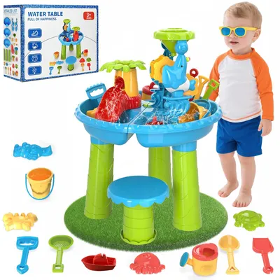 Produktbild von Wasserspieltisch für Kinder im Alter von 1-4 Jahren, Sand- und Wasserspieltisch, Aktivitäten im Freien, für den Garten