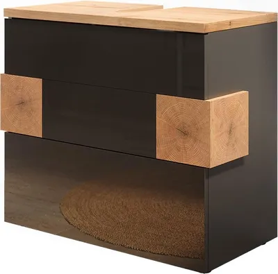 Produktbild von Waschbeckenunterschrank Vicco Eden Anthrazit 70 x 64.5 cm mit 2 Schubladen, Model 57316