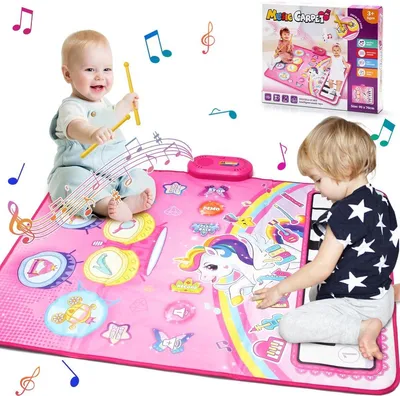 Produktbild von Minicee 3in1 Musikmatte Kinder Klavier Tanzmatte Einhorn Musik Spielzeug 1-3 Jahre