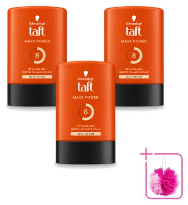 Obrázok produktu pre 3 ks Taft Men Maxx Power Gel 8 – fixačný gél – 300 ml – balenie s 3 kusmi
