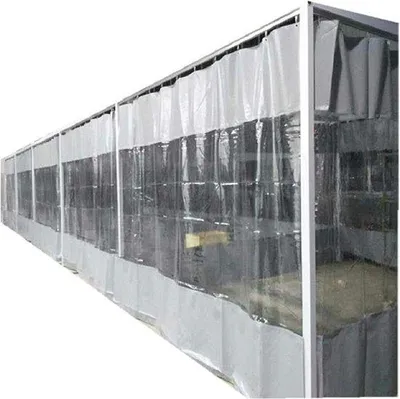 Zdjęcie produktu dla Zewnętrzna zasłona przeciwwiatrowa na taras – wodoodporna osłona z PVC – 250 x 320 cm – szara