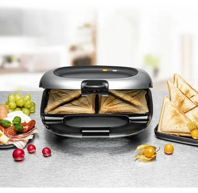 Produktbild von Rommelsbacher ST 1000 Sandwich-Toaster 1000 W Schwarz, Silber