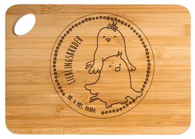Produktbild von Mr. & Mrs. Panda Schneidebrett Küken Geschwisterliebe - Transparent - Geschenk, Geschwister, Familie, Holzbrettchen, schneidbrett, Weihnachten, Muttertag, Geburtstag