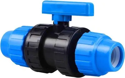 Zdjęcie produktu dla Zawór kulowy z PE o średnicy 25 mm, z przyłączem z PP, wysokiej jakości