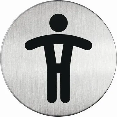 Immagine prodotto di Durable 4905-23 Pittogramma adesivo WC uomini diametro 8,3 cm acciaio