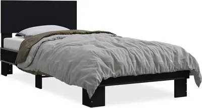 Obrázok produktu pre vidaXL Rám postele čierny 75x190 cm materiál na báze dreva a kovu