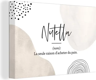 Produktbild von OneMillionCanvasses® - Leinwandbilder - 150x100 cm, Nutella - Zitate - Wörterbuch - Sprichwörter - Nutella Definition, Wandbilder Kunstdruck Wanddekoration - Foto auf Leinwand -