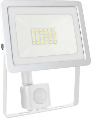 Produktbild von Spectrum LED Fluter Noctis Lux Weiß IP44 20W 1700lm Warmweiß 3000K mit Bewegungsmelder