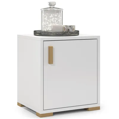 Image de Table de nuit 40x45x35 cm, blanc, droite, style moderne classique