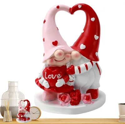 Productafbeelding van Hars Kabouter - Feestelijke Figuur - Decoratie Huis - Handgemaakt Ontwerp - 3.5 x 2.4 x 4.8 Inch - Veelkleurig