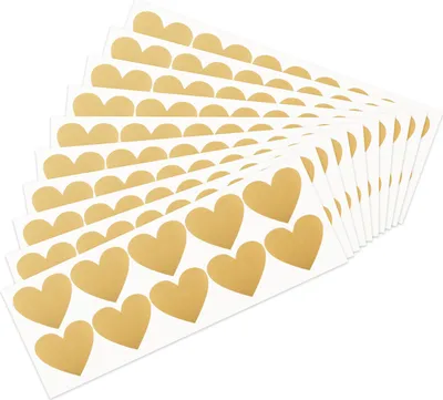 Produktbild von Rubbelaufkleber HERZEN 60x70mm GOLD x100