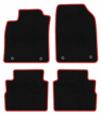 Image de Tapis de sol en moquette pour Opel Vectra C 2003-2008 (break) – jeu 4 pièces, noir/rouge, sur mesure – Wielganizator CARLUX