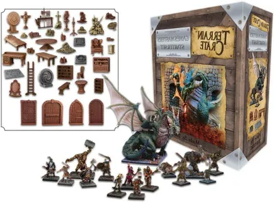 Productafbeelding van Dungeon Starter Set - Miniatuur Spel - Tafel RPG - 107 Componenten - 28 x 24 x 12 cm