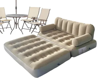 Produktbild von Luftsofa mit Luftpumpe und Kopfstütze, faltbar und tragbar für Outdoor-Aktivitäten