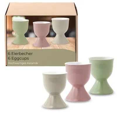 Produktbild von Eierbecher 6er Set, Ø 5x7 cm, helle Farben aus Keramik