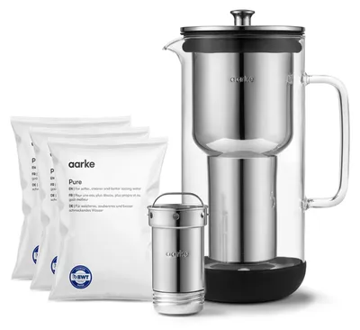 Immagine prodotto di Aarke Purifier B1120-GR01 caraffa filtrante da 2,4 l + confezione da 3 Pure