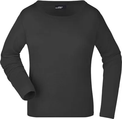Produktbild von Langarm T-Shirt aus Single-Jersey black, Gr. L