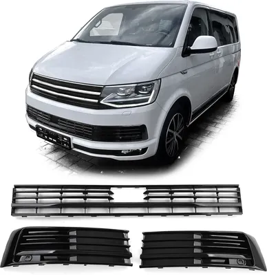Immagine prodotto di Griglia radiatore griglia paraurti SINISTRA DESTRA CENTRO nero lucido per VW T6 VI con