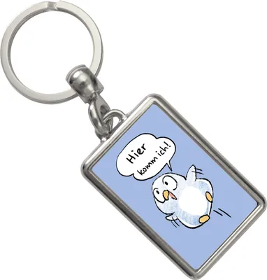 Produktbild von Baby Pinguin Schlüsselanhänger mit Spruch Hier komm ich
