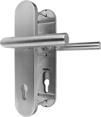 Produktbild von Edelstahl Schutzbeschlag für Haustüren ES 1 Drücker / Drücker (32283)
