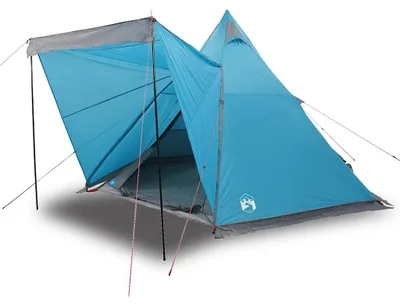 Produktbild von vidaXL Tipi-Familienzelt 6 Personen Blau Wasserdicht