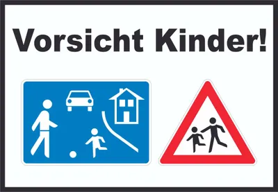 Produktbild von Vorsicht Kinder Spielstrasse Schild A1 (594x841mm)