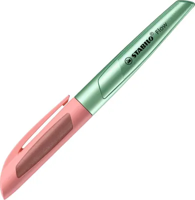 Obrázek produktu pro Plnicí pero - STABILO Flow COSMETIC metalická zelená/meruňková - 5072/4-41 - vč. bombičky s modrým zmizíkovatelným inkoustem