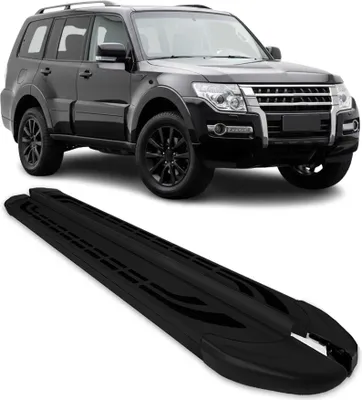 Image de Marchepieds Latéraux pour Mitsubishi Pajero V80 2007-2024 Aluminium Noir 2Pcs