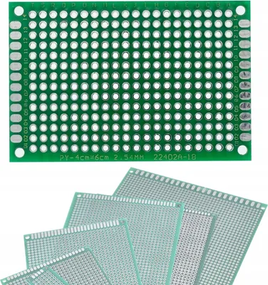 Image de Rosfix Circuit Imprimé Prototype 40 x 60 mm – Double Face, THT, Pas de 2,54 mm, 4 Trous de Fixation | Circuit Imprimé Universel