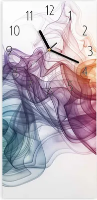Produktbild von Wanduhr aus Glas mit Motiv Bunte Wirbel- 30 x 60 cm - inkl. Aufhängesystem