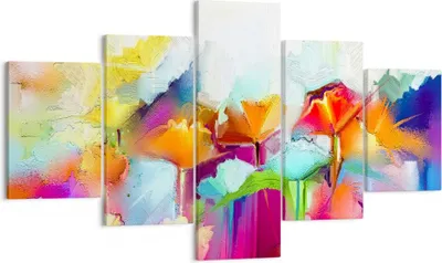 Produktbild von Bild auf Leinwand - Leinwandbild - Blumen Wiese Sommer - 125x70cm - Wand Bild - Wanddeko - Leinwanddruck - Bilder - Kunstdruck - Wanddekoration - Leinwand bilder - Wandkunst - EA125x70-4095