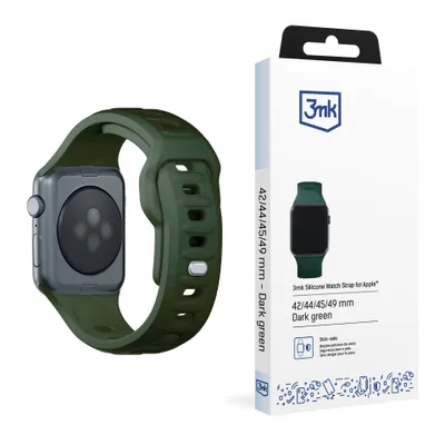 Produktbild von 3MK 5903108565745, Uhrenarmband, Apple, Watch series 1/2/3/4/5/6/7/8/9/SE/Ultra, Silikon, Edelstahl, Grün, 42/44/45/49 mm