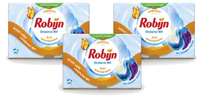 Produktbild von 3 x Robijn Stralend Wit 3-in-1 Wascapsules - Vorteilspackung - 3 Stücke