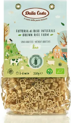 MAKARON (RYŻOWY RAZOWY) FARMA BEZGLUTENOWY BIO 250 g - DALLA COSTA