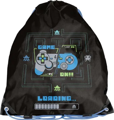 Produktbild von Paso | Sportbeutel GAME ON! - 45 x 34 cm - Schwarz - Robustes Material - Ideal für Kinder